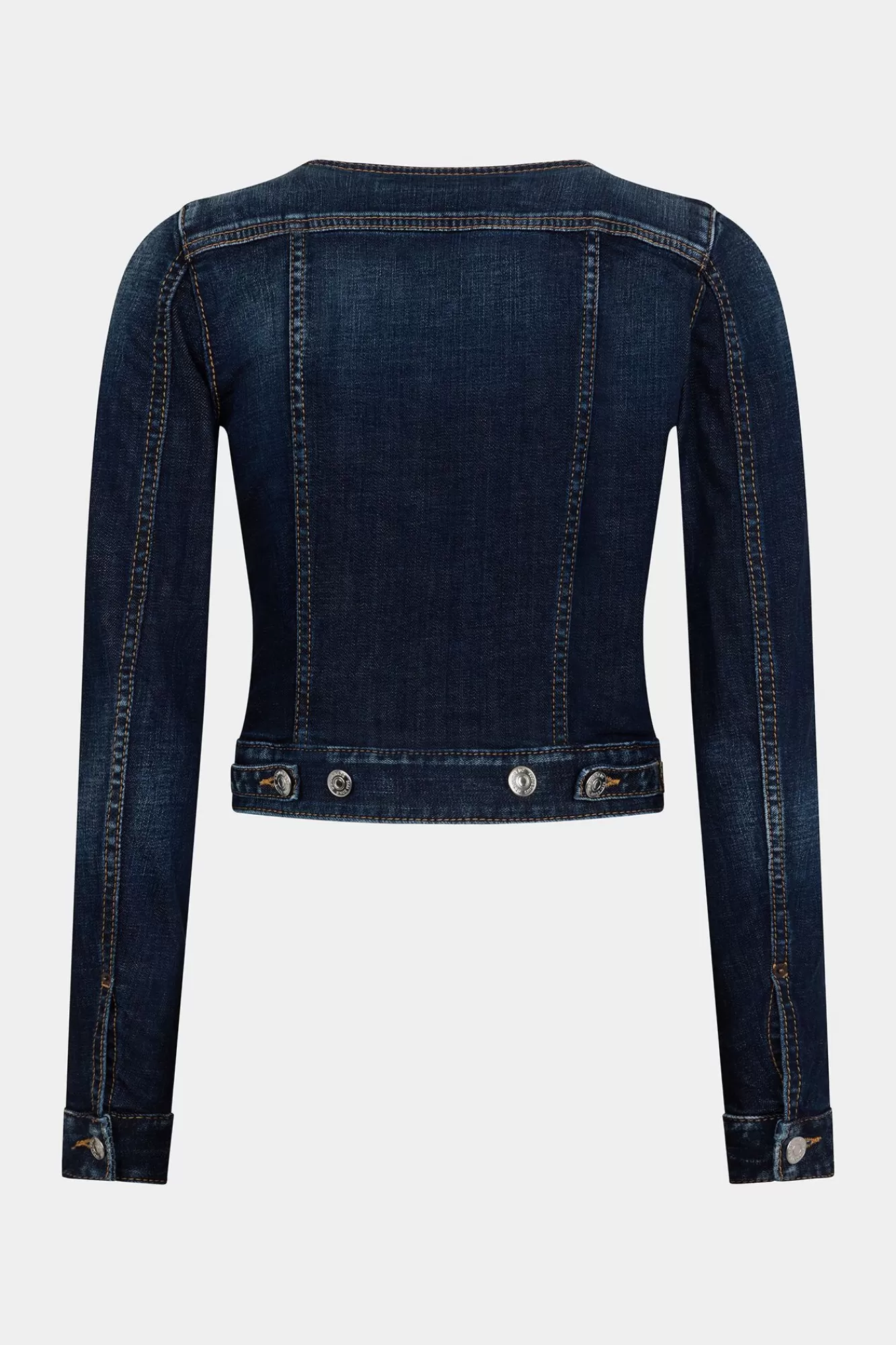 Jassen En Bovenkleding^Dsquared2 Stretch Denim Korsetjack Met Lange Mouwen Marine