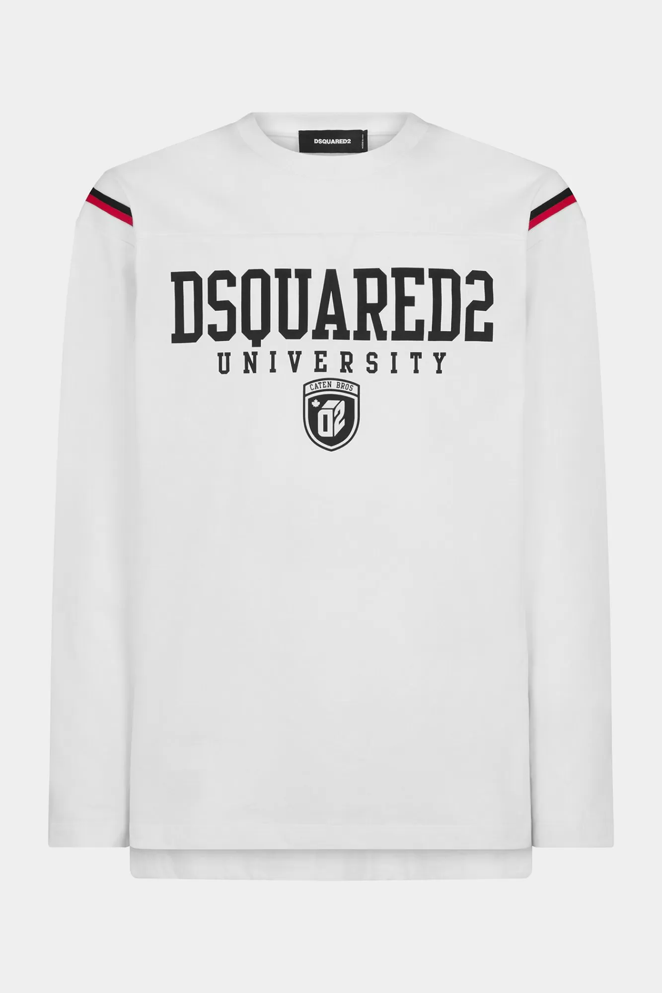 T-Shirts En Poloshirts^Dsquared2 Varsity-Fit T-Shirt Met Lange Mouwen Wit