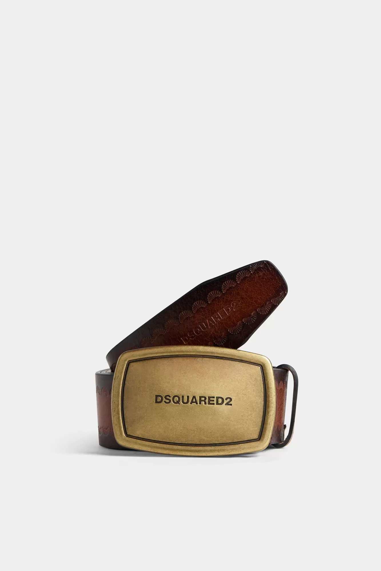 Riemen^Dsquared2 Vintage Plaquette Riem Bruin