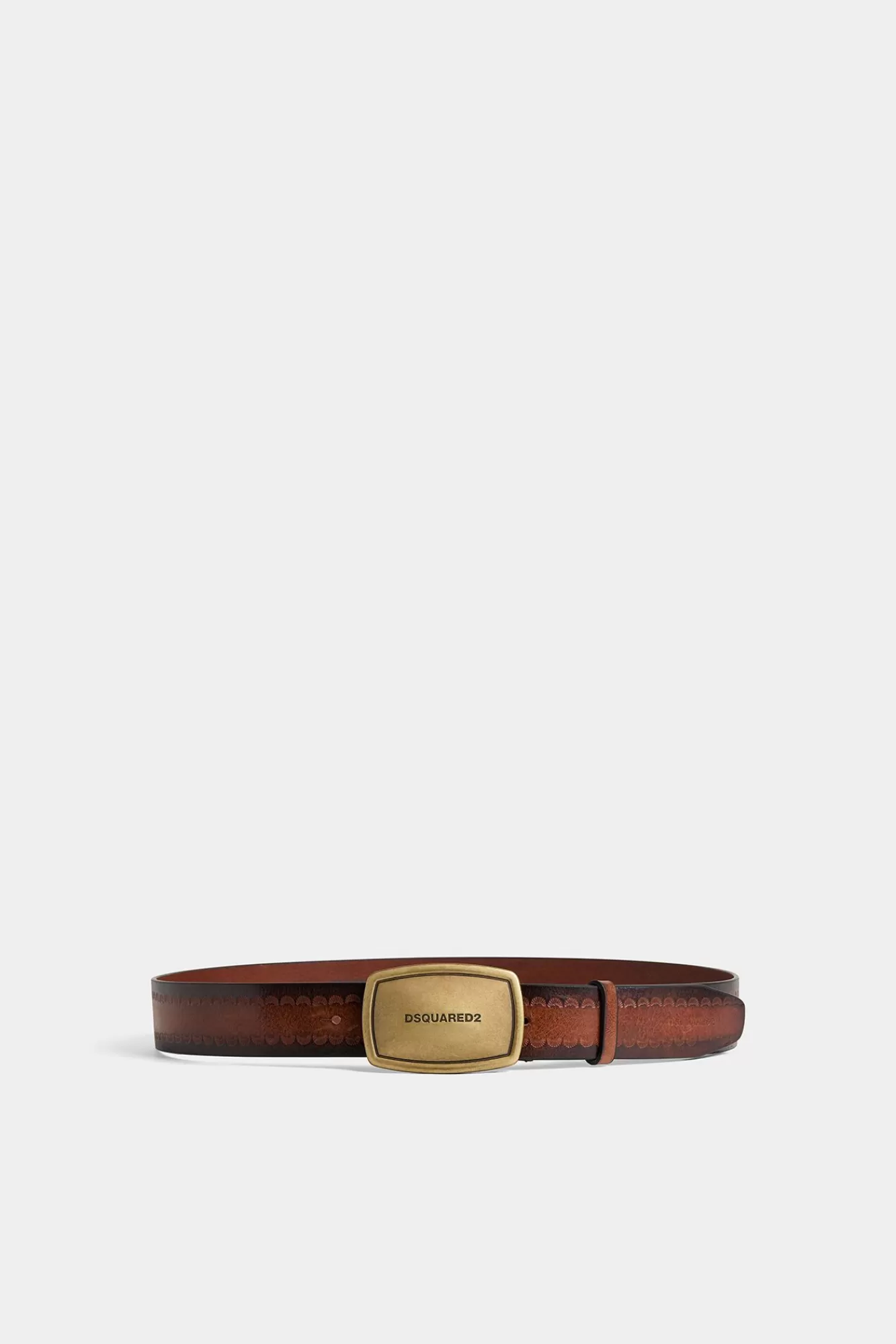 Riemen^Dsquared2 Vintage Plaquette Riem Bruin