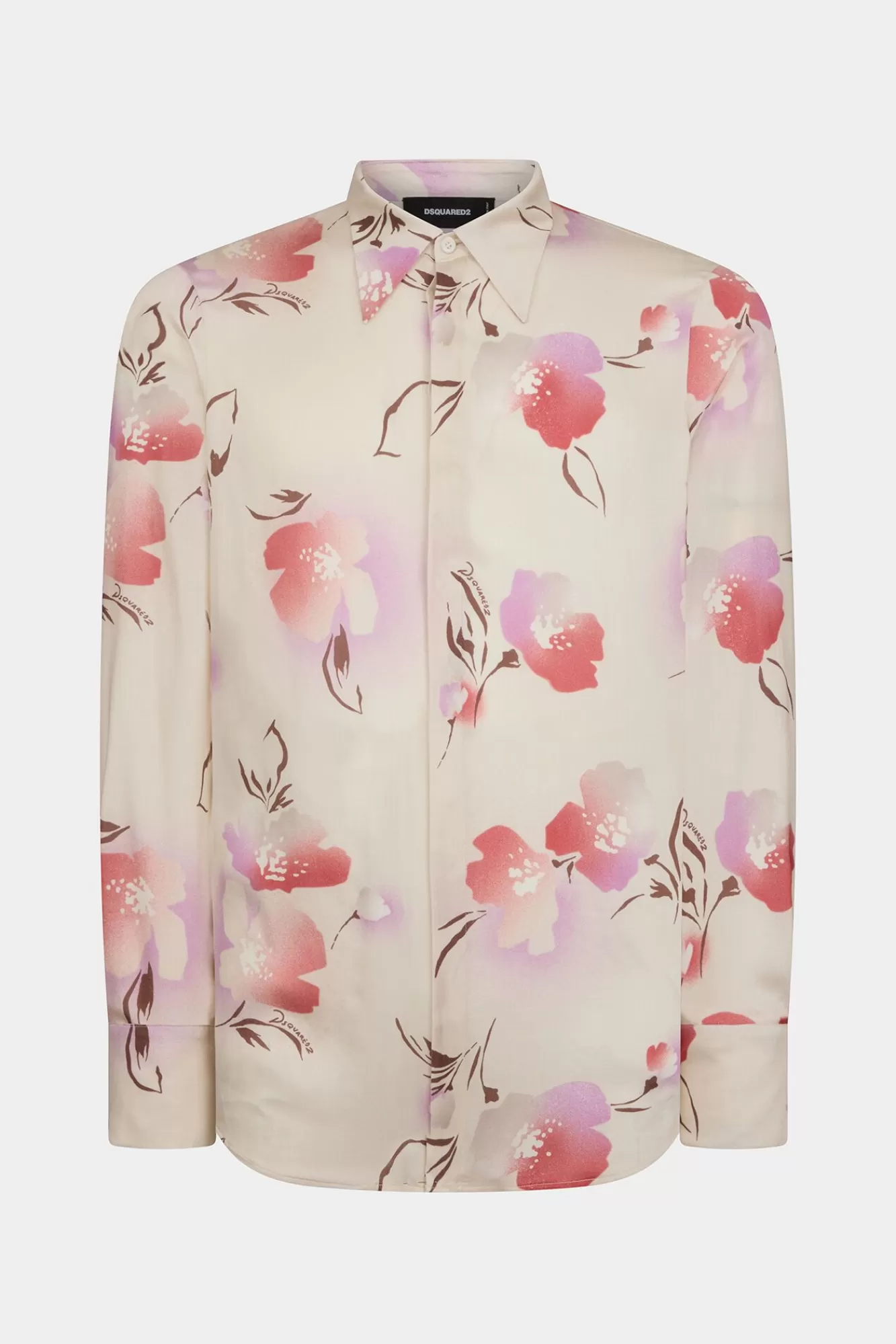 Overhemden^Dsquared2 Vliegbloemen 70'S Shirt Veelkleurig