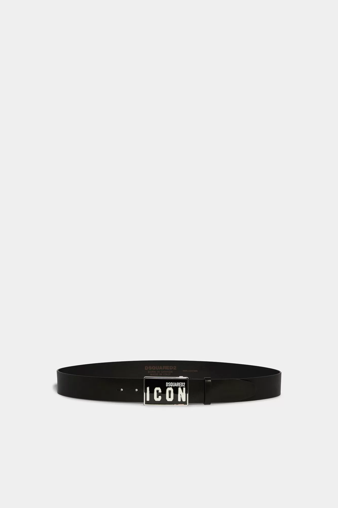 Riemen^Dsquared2 Wees Een Icoon Plaquette Riem Zwart Zwart